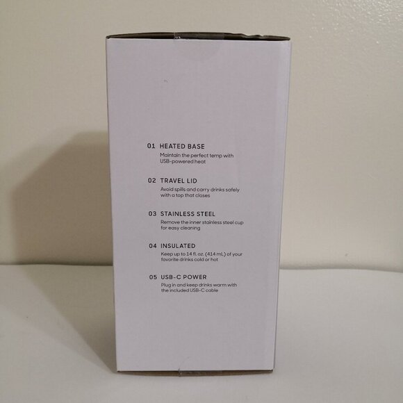 Sharper Image USB Powered Heated Mug 14fl oz Double Insulated, Heated Base, Lid - Picture 2 of 5